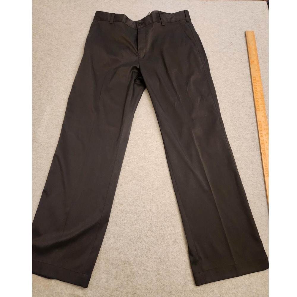 Nike Golf Pants Mens 34x30 Black Dri-FIT‎ Flat Front Moisture Wicking Trousers